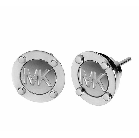 Michael Kors Jewelry - MICHAEL KORS MK Logo Silver Stainless Steel Stud Earrings